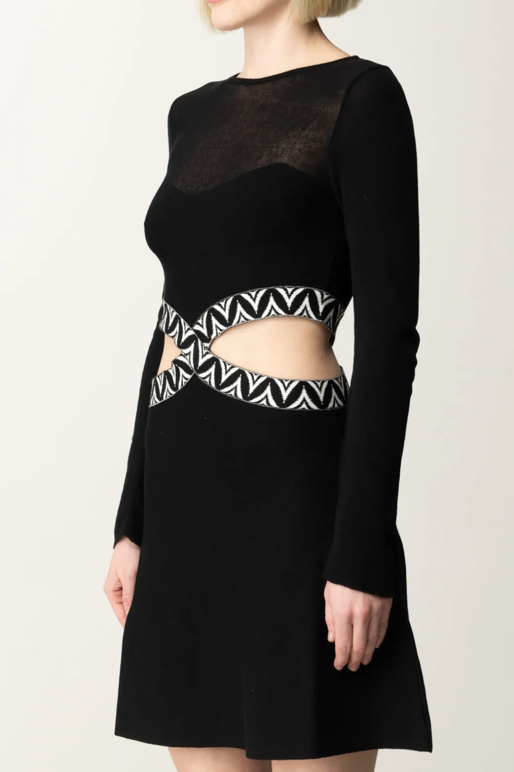 Donna Akep Abito Flare con Dettagli Cut-out Geometrici