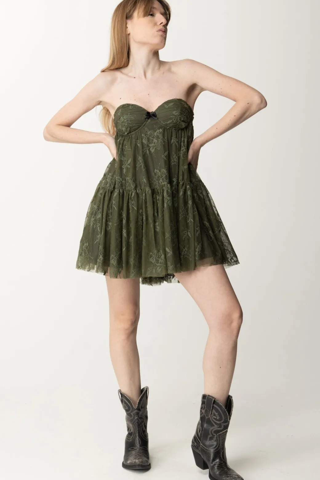 Donna Aniye By Abito Baby Doll In Pizzo Deny