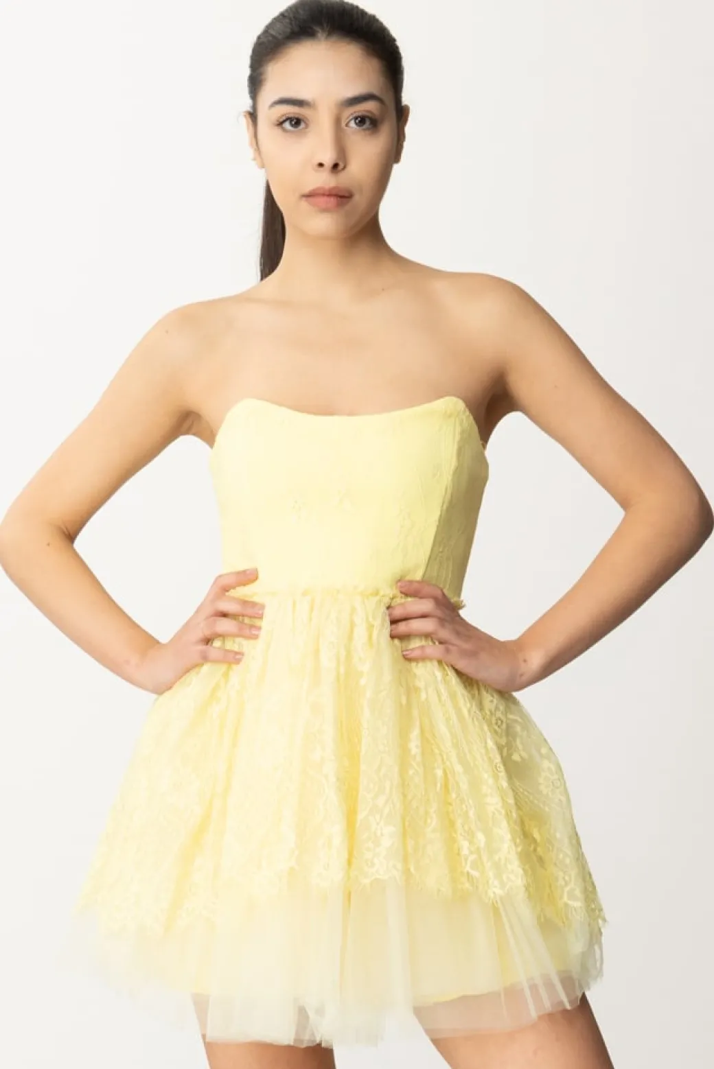 Donna Aniye By Abito Mini con Pizzo e Tulle Erin