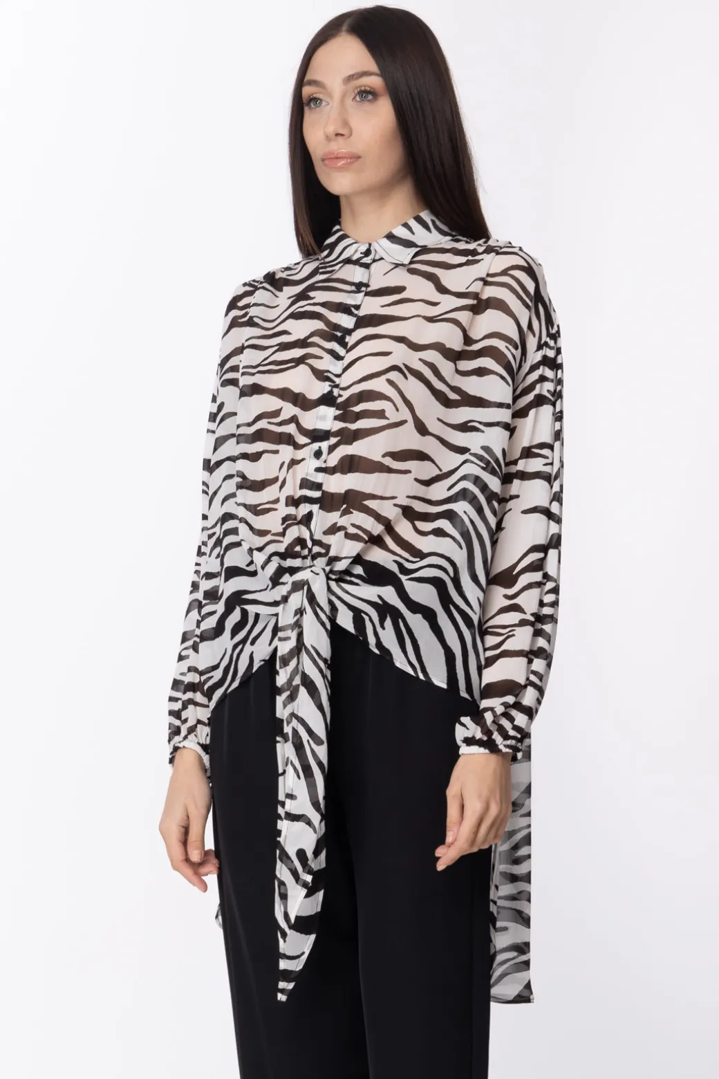 Donna Aniye By Blusa Animalier Asimmetrica