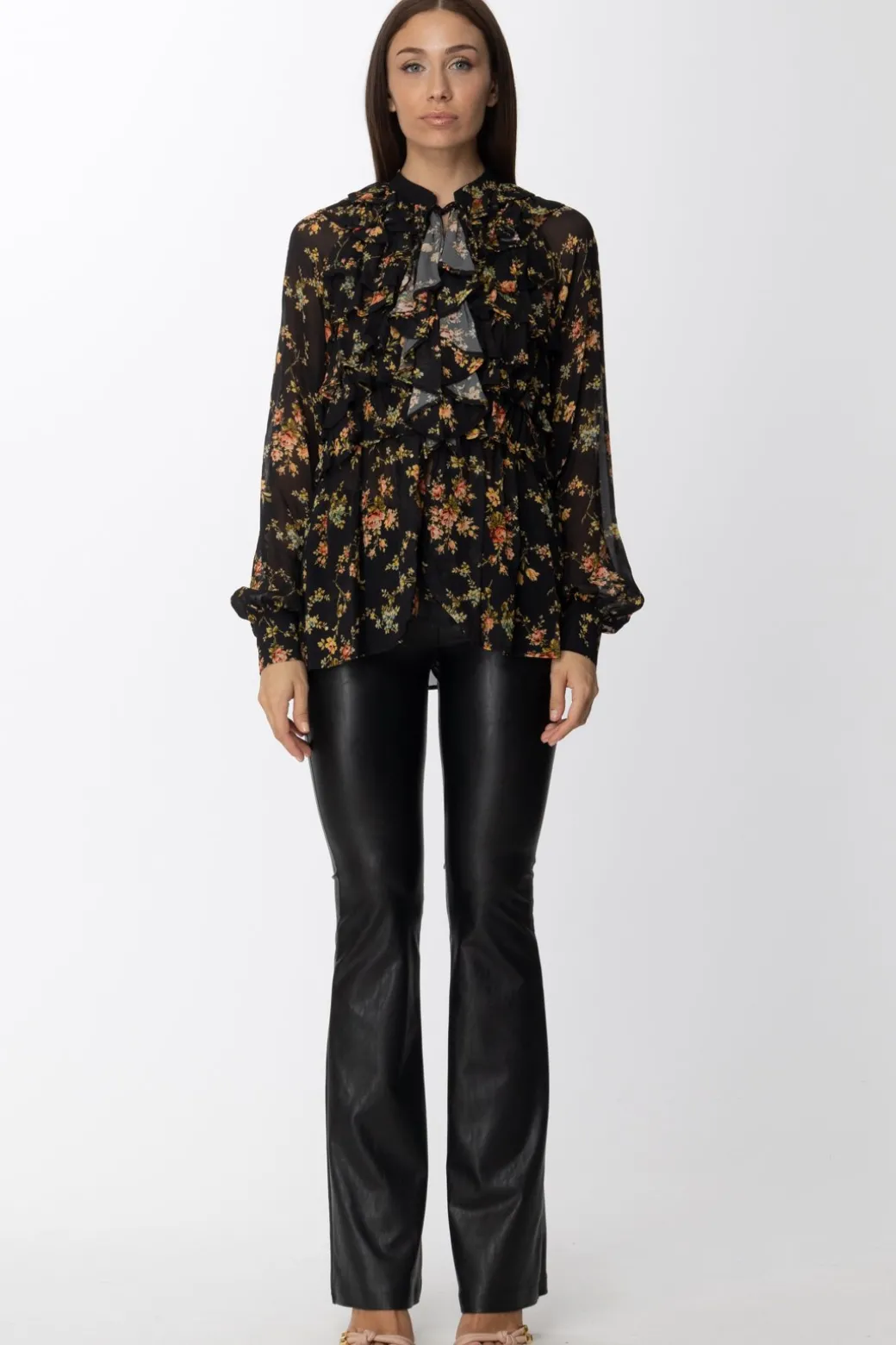 Donna Aniye By Blusa Bobby a Fiori con Rouches