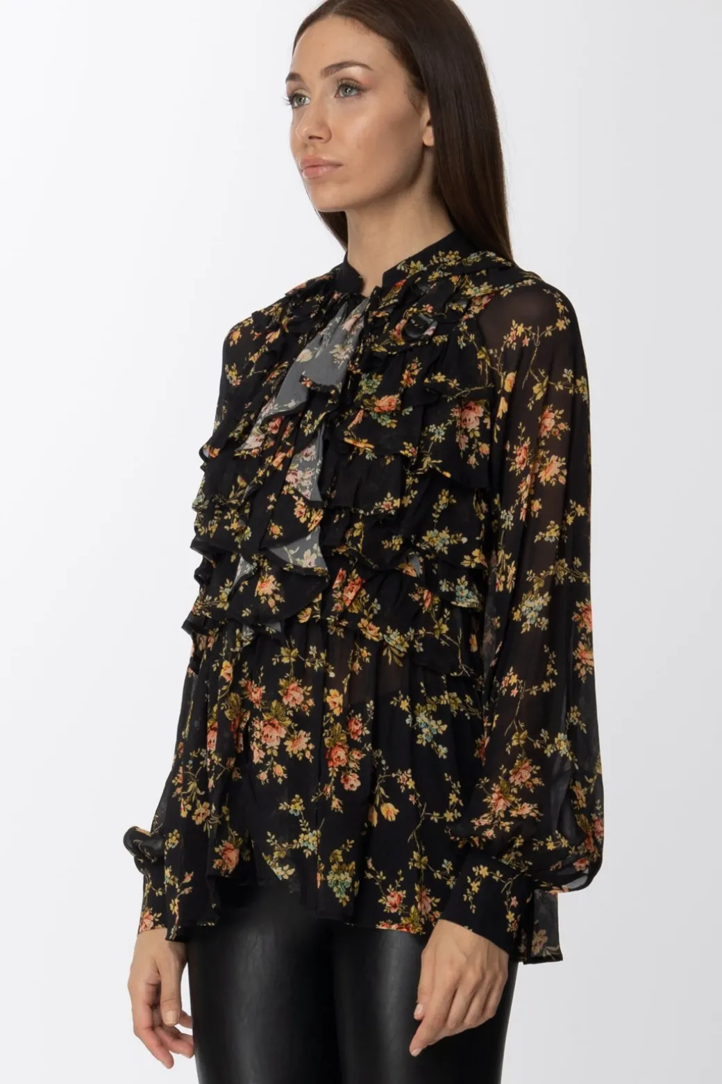 Donna Aniye By Blusa Bobby a Fiori con Rouches