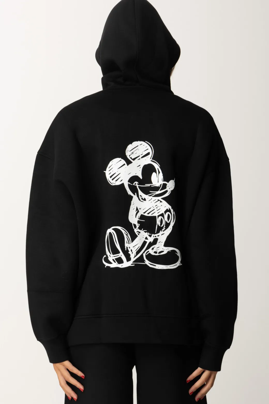 Donna Aniye By Felpa Full Zip con Cappuccio e Stampa Mickey