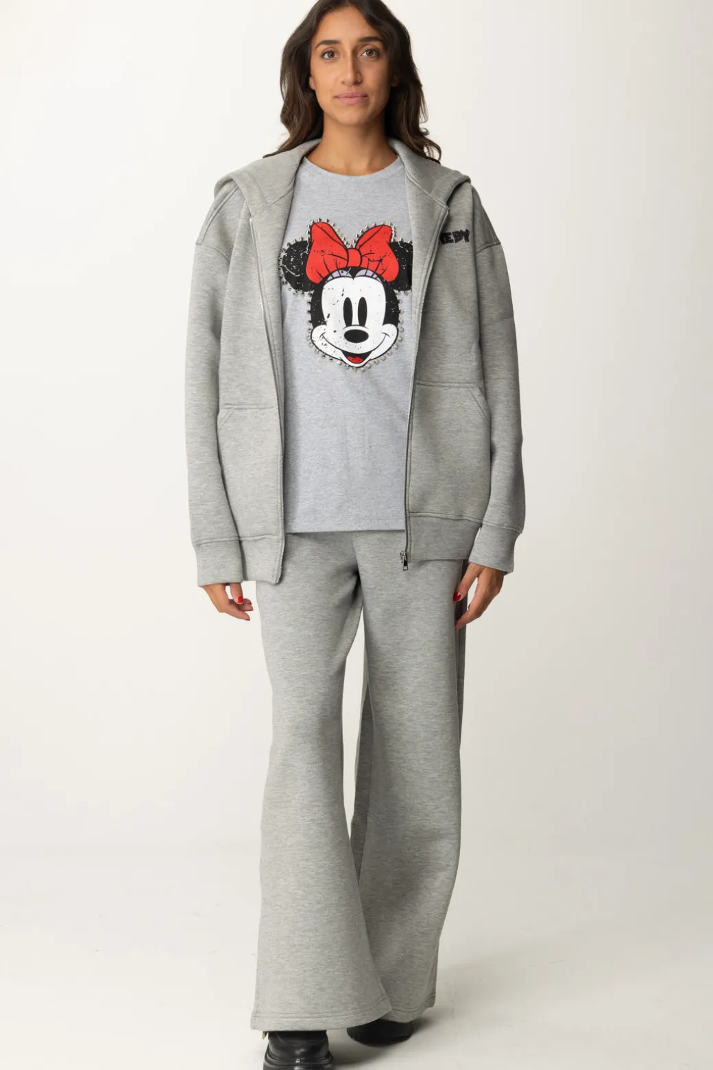 Donna Aniye By Felpa Full Zip con Cappuccio e Stampa Mickey