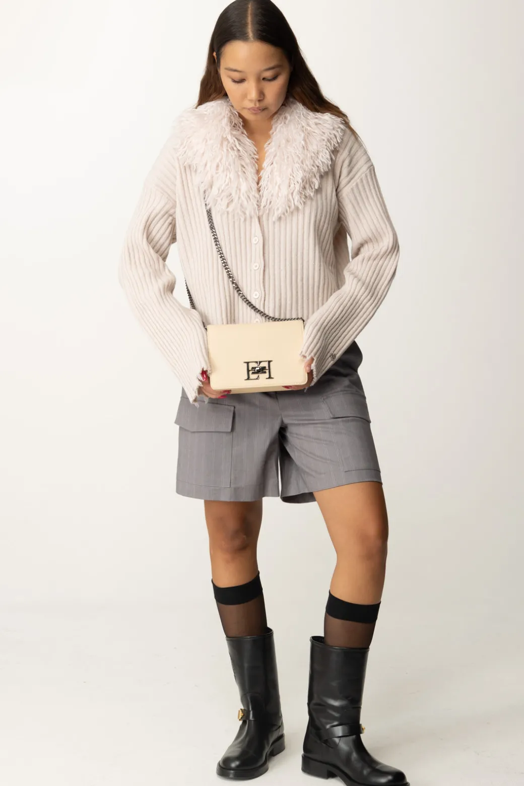 Donna Aniye By Giacchetta In Maglia con Collo In Pelliccia Kate