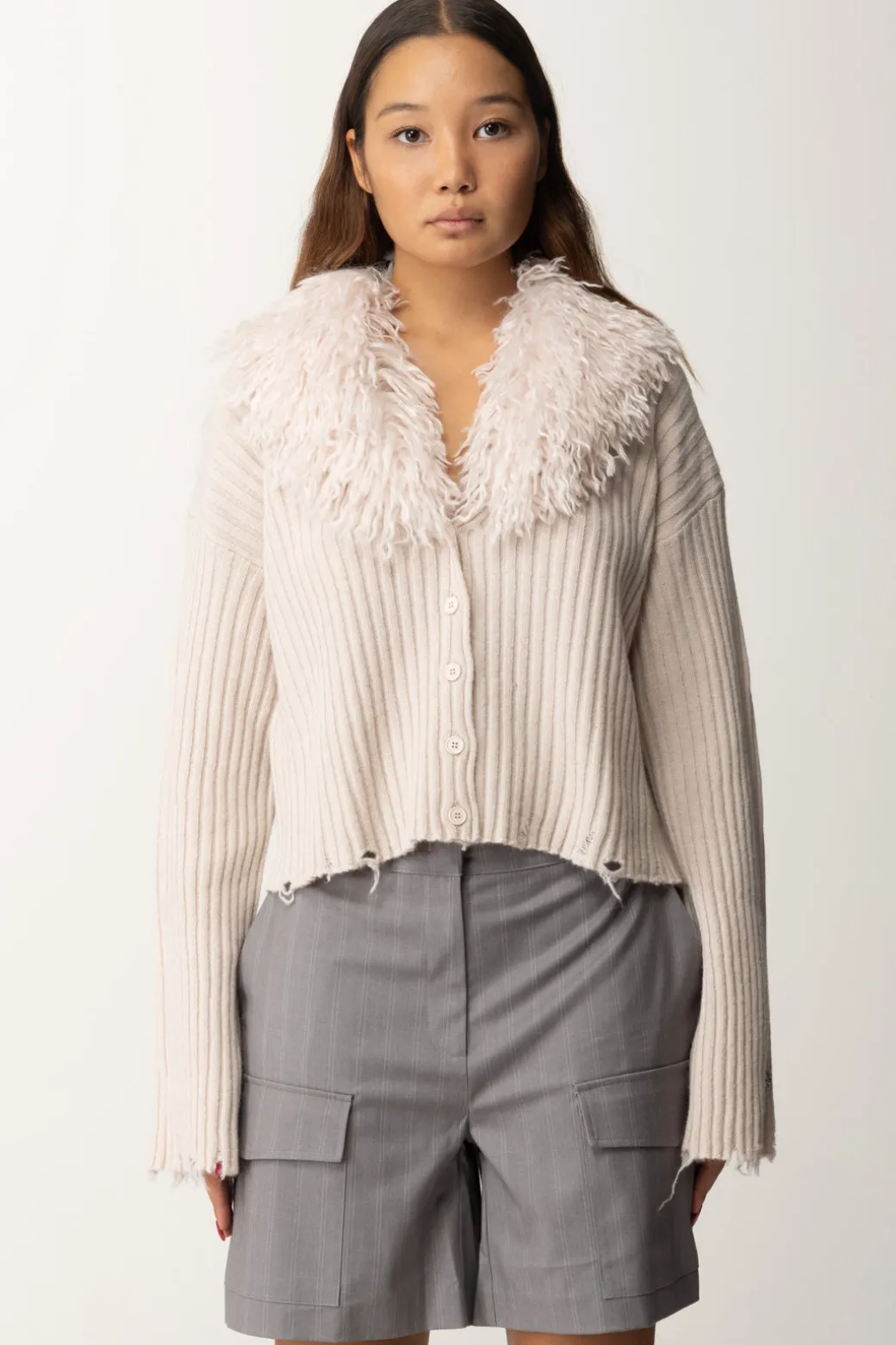 Donna Aniye By Giacchetta In Maglia con Collo In Pelliccia Kate