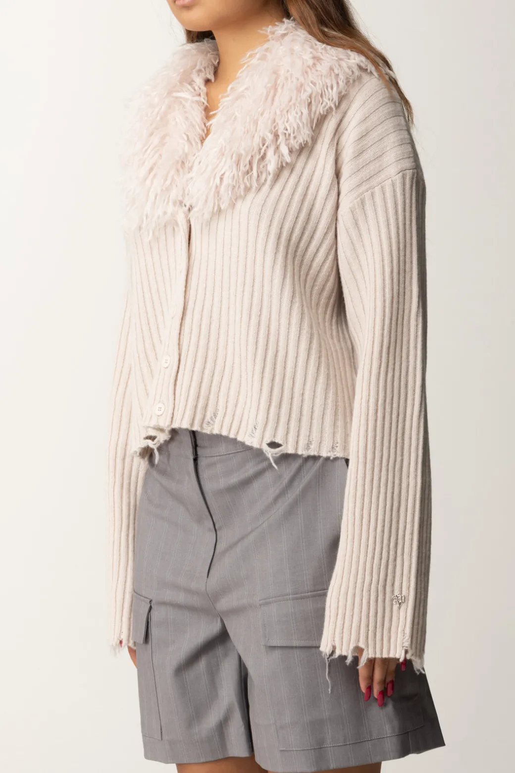 Donna Aniye By Giacchetta In Maglia con Collo In Pelliccia Kate