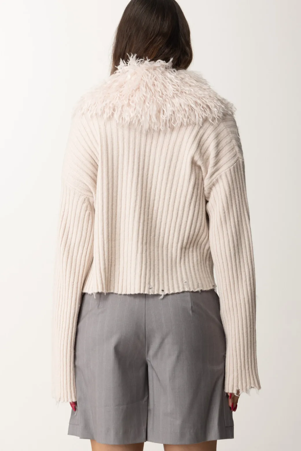 Donna Aniye By Giacchetta In Maglia con Collo In Pelliccia Kate