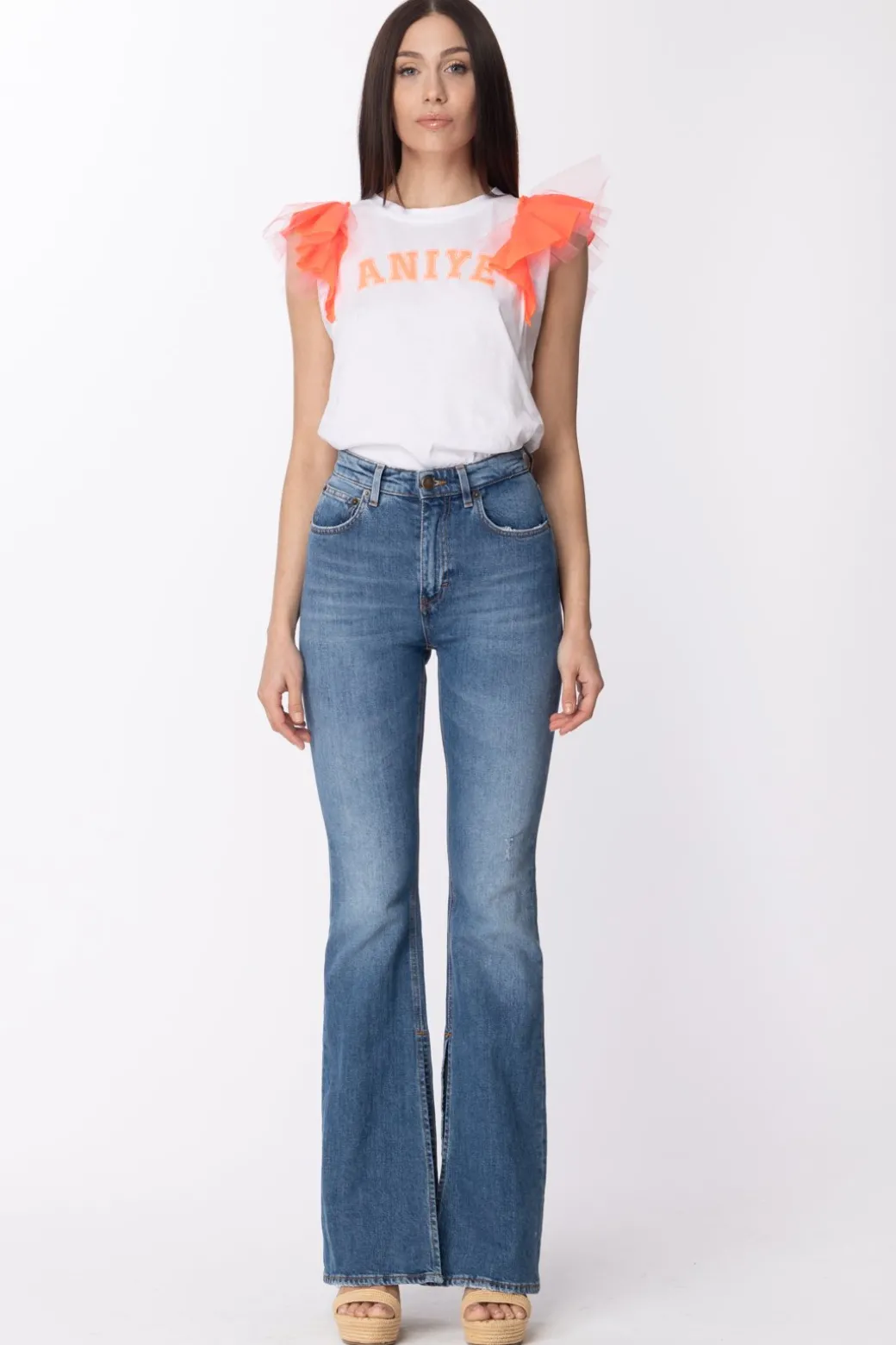 Donna Aniye By Jeans a Zampa Alabama con Orlo Sfrangiato