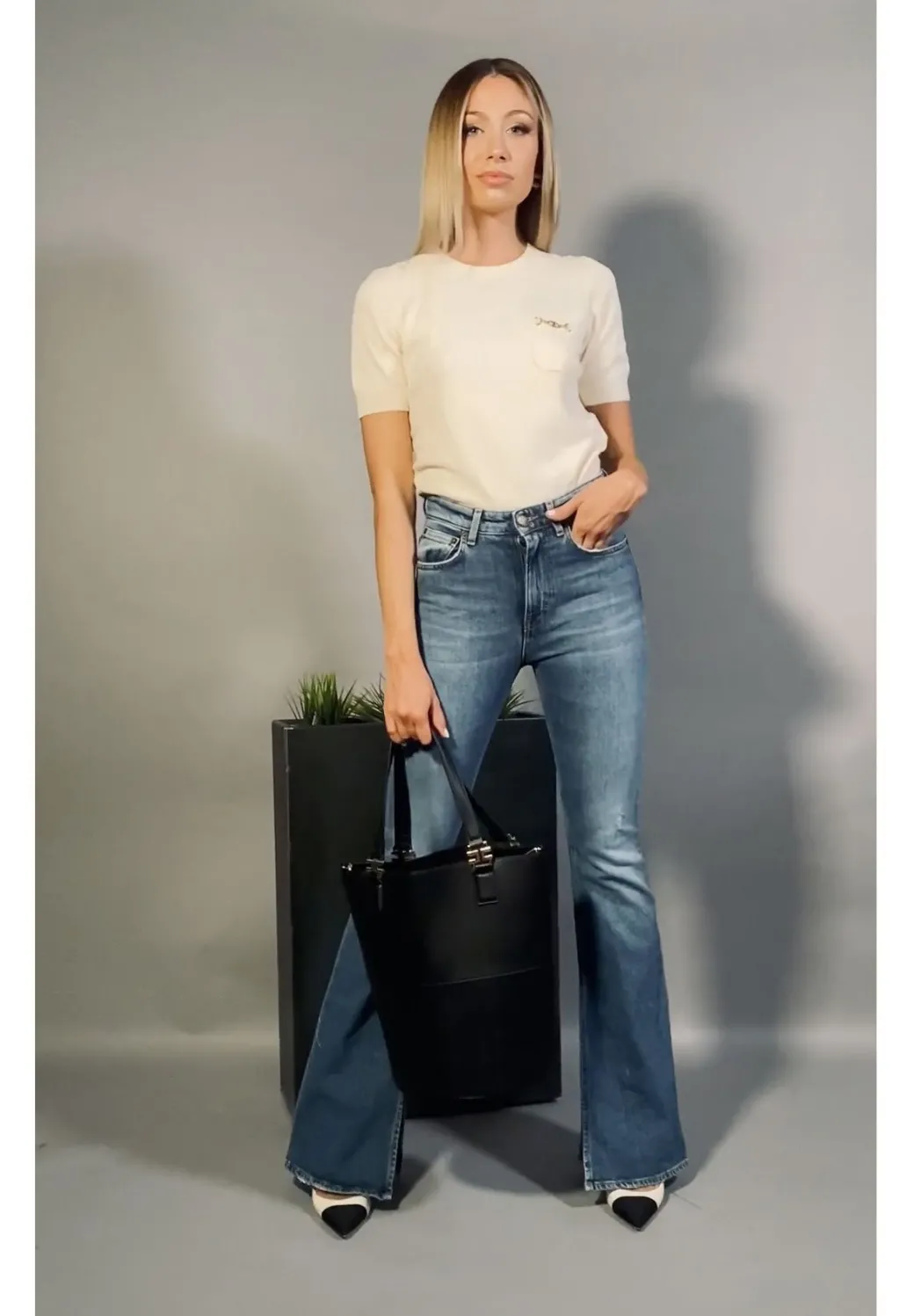 Donna Aniye By Jeans a Zampa Alabama con Orlo Sfrangiato