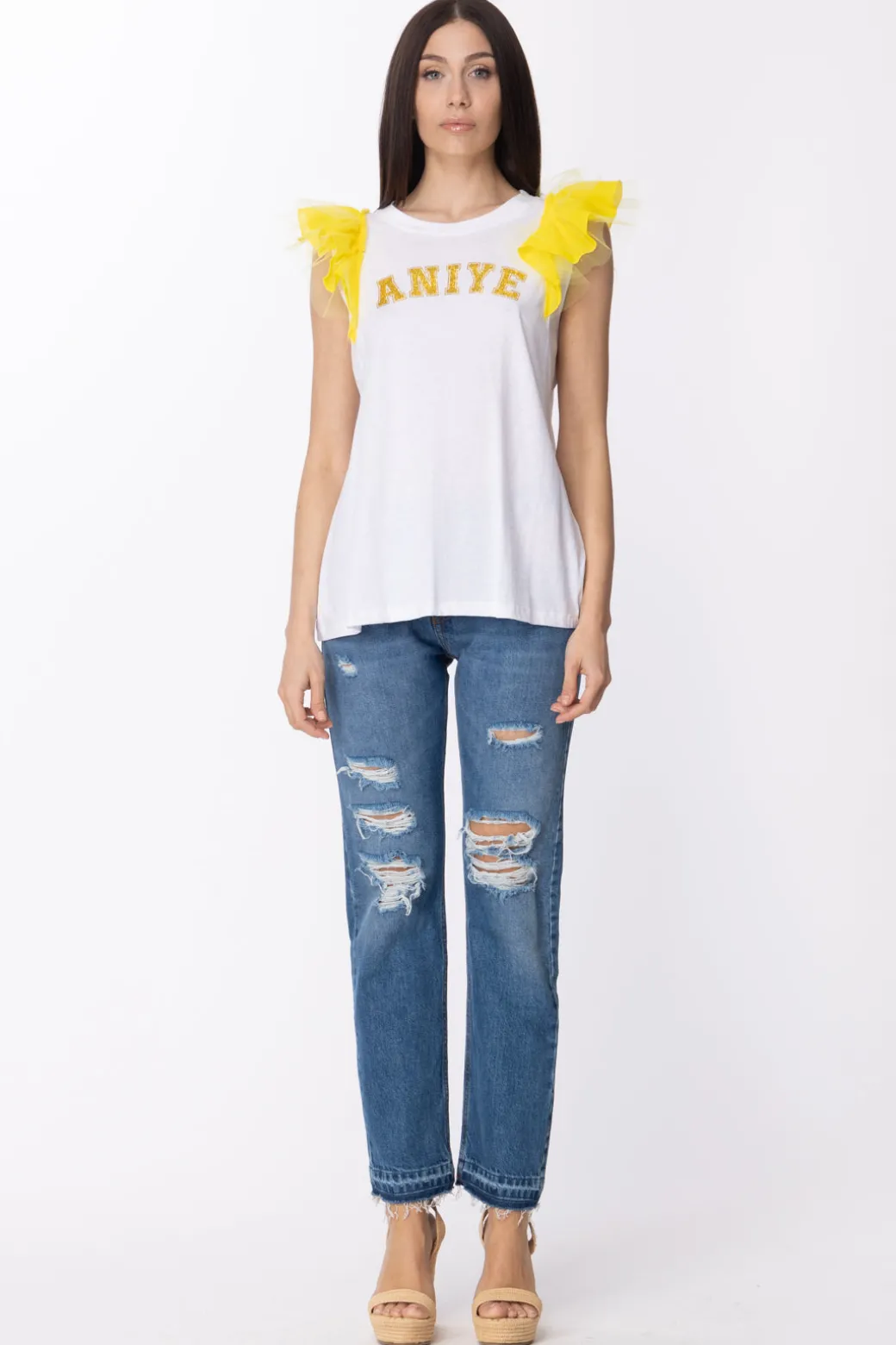 Donna Aniye By Jeans Nancy Hole con Rotture e Cut-out