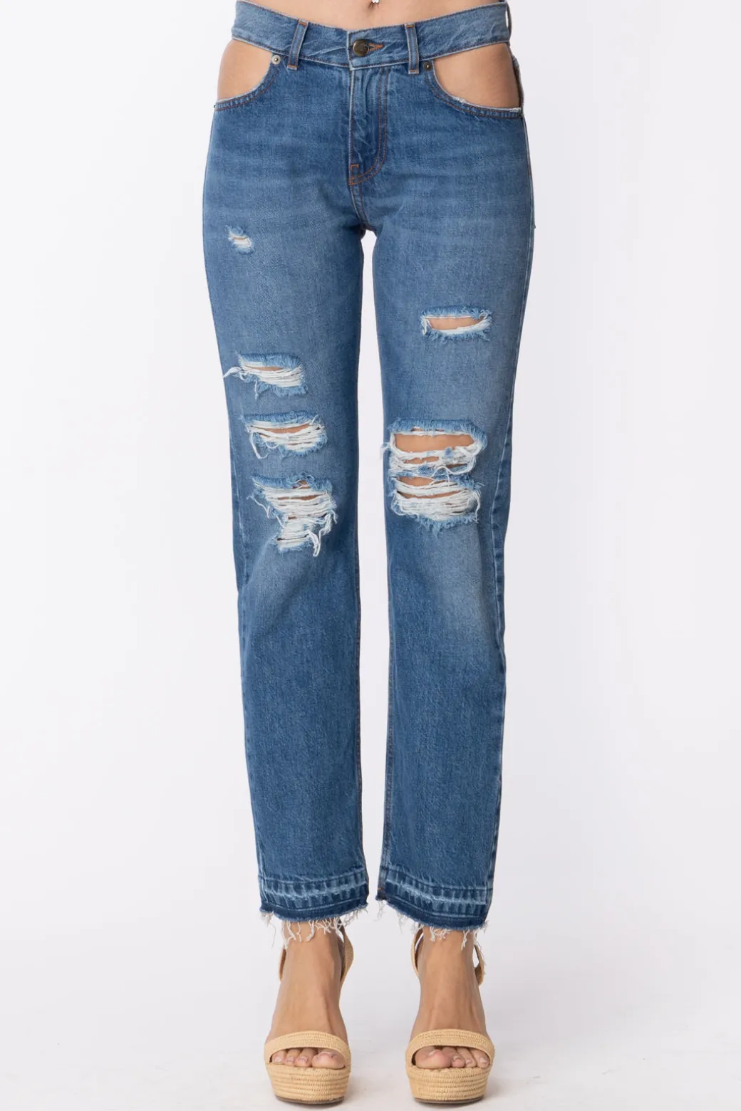 Donna Aniye By Jeans Nancy Hole con Rotture e Cut-out