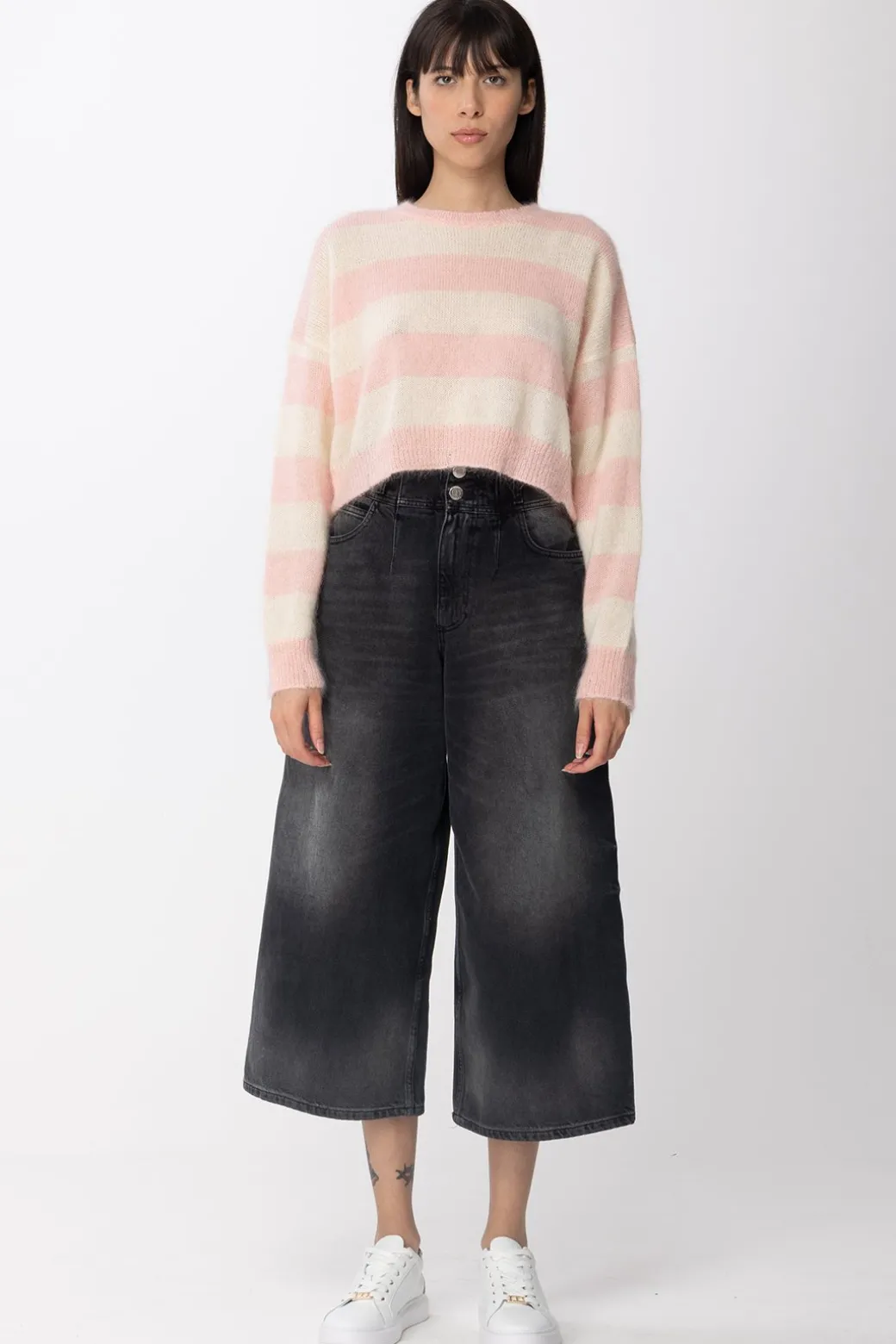 Donna Aniye By Maglia Crop a Righe