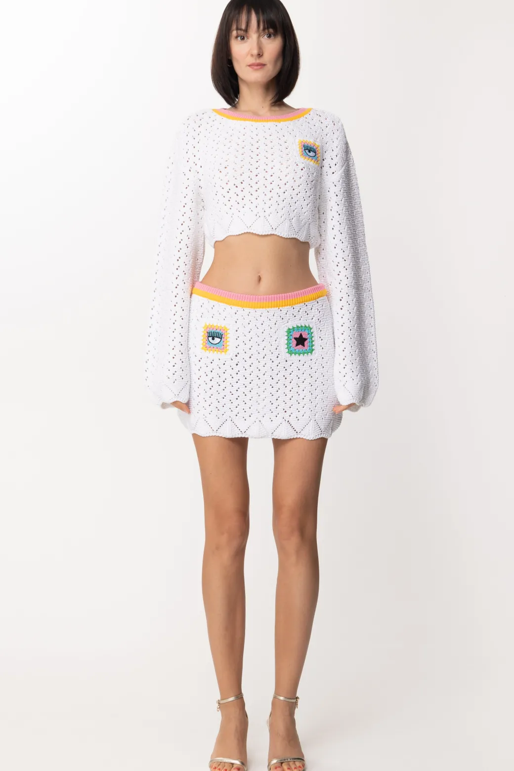 Donna Chiara Ferragni Minigonan Tricot con Eye Star
