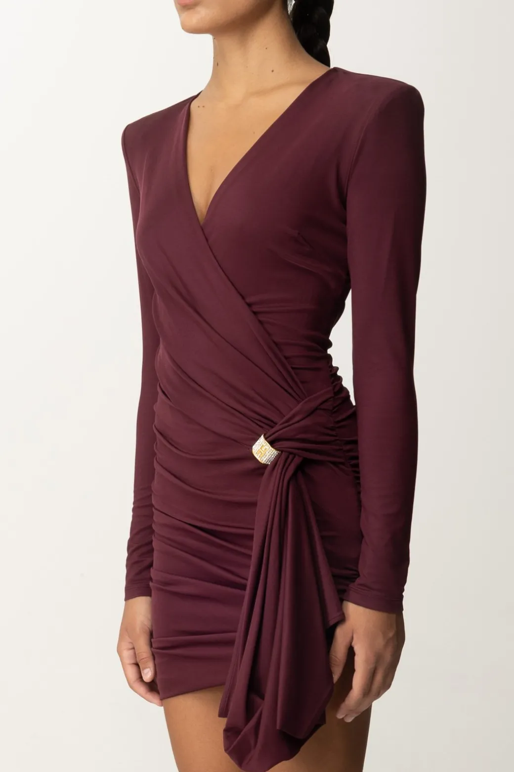 Donna Elisabetta Franchi Abito In Jersey Drappeggiato con Schiena Nuda