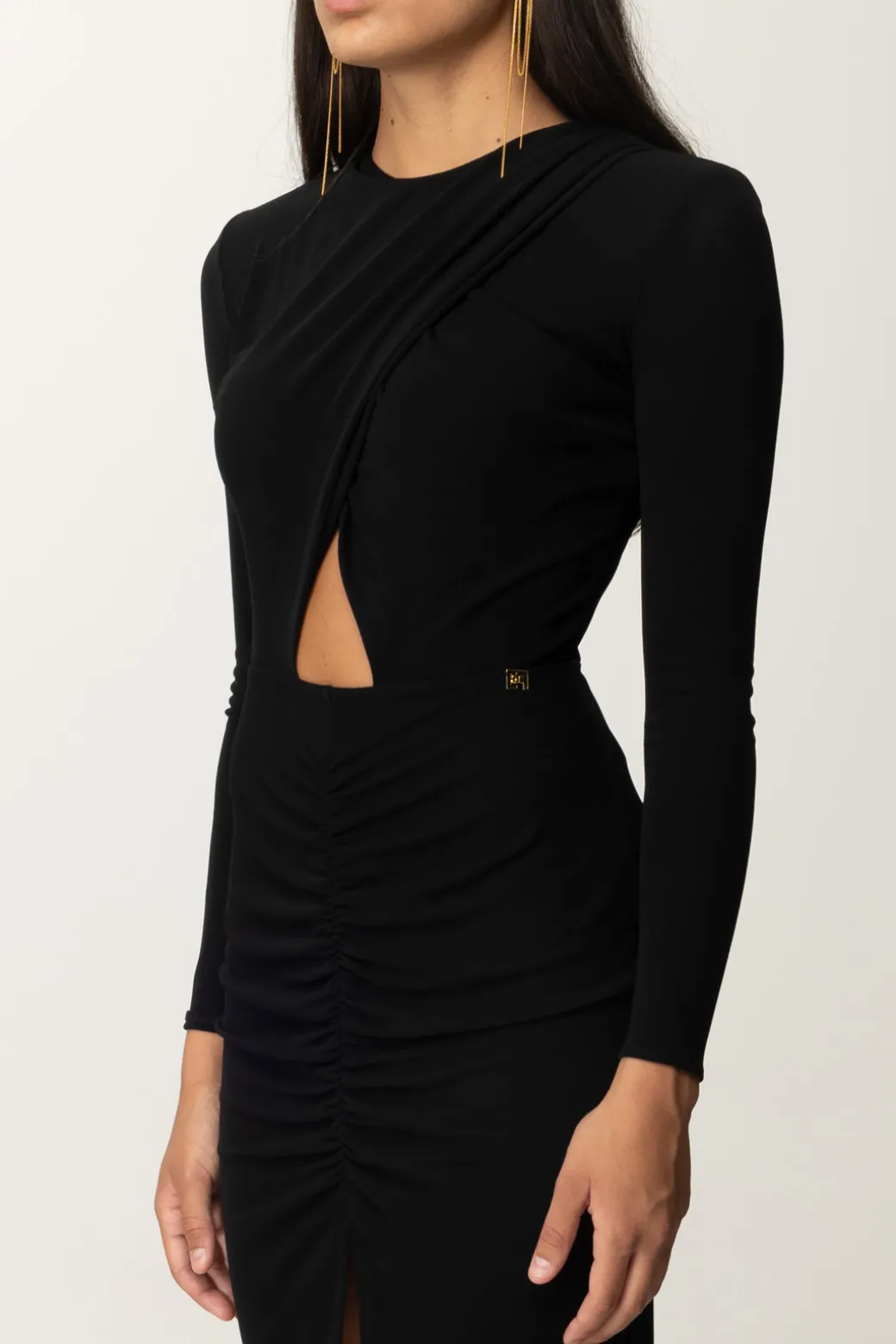 elisabetta_franchi_abito_midi_drappeggiato_con_cutoutnero_2.webp Donna Elisabetta Franchi Abito Midi Drappeggiato con Cut-out