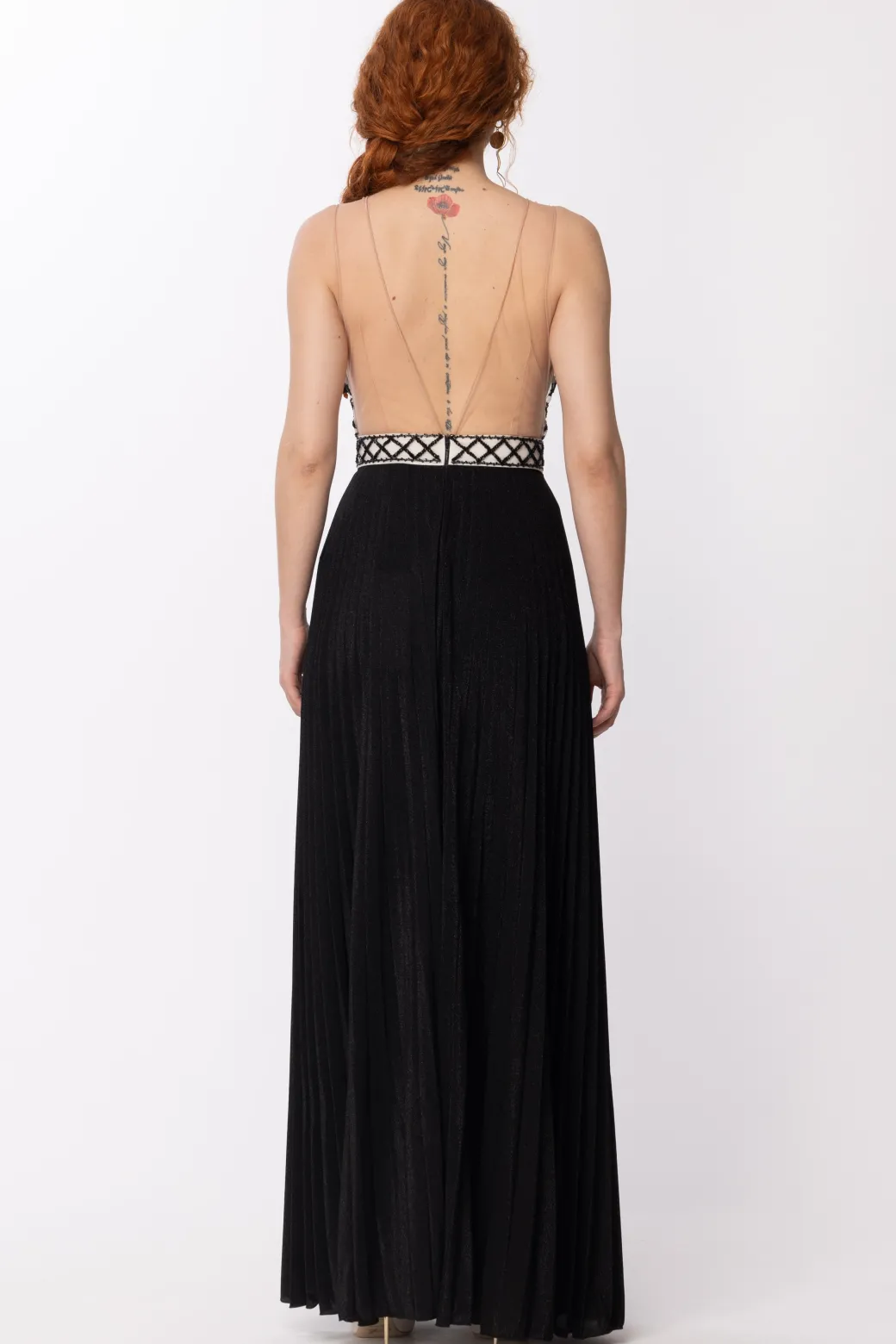 Donna Elisabetta Franchi Abito Red Carpet con Corpetto Ricamato
