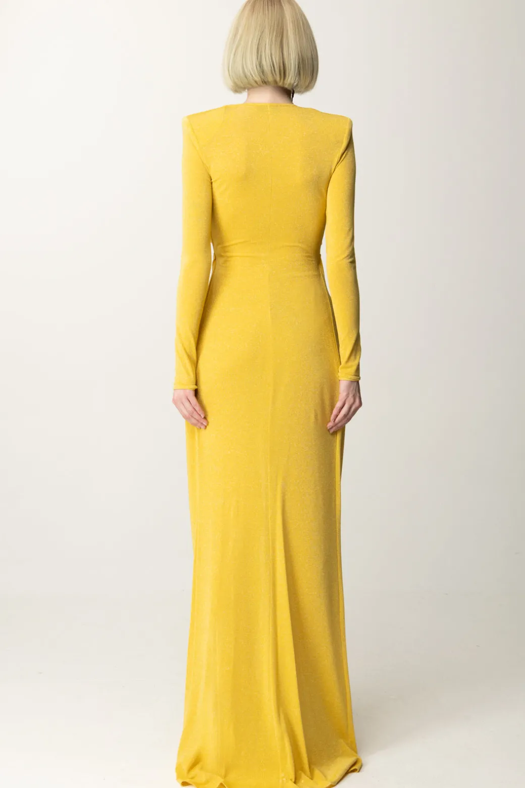 Donna Elisabetta Franchi Abito Red Carpet In Lurex con Nodo Centrale
