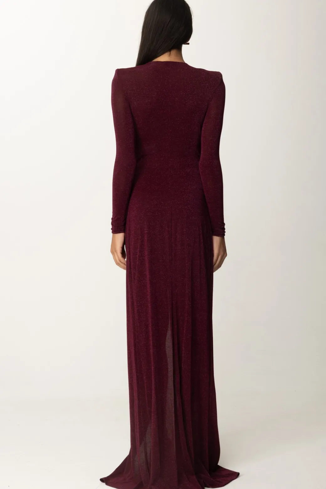 Donna Elisabetta Franchi Abito Red Carpet In Lurex con Nodo Centrale