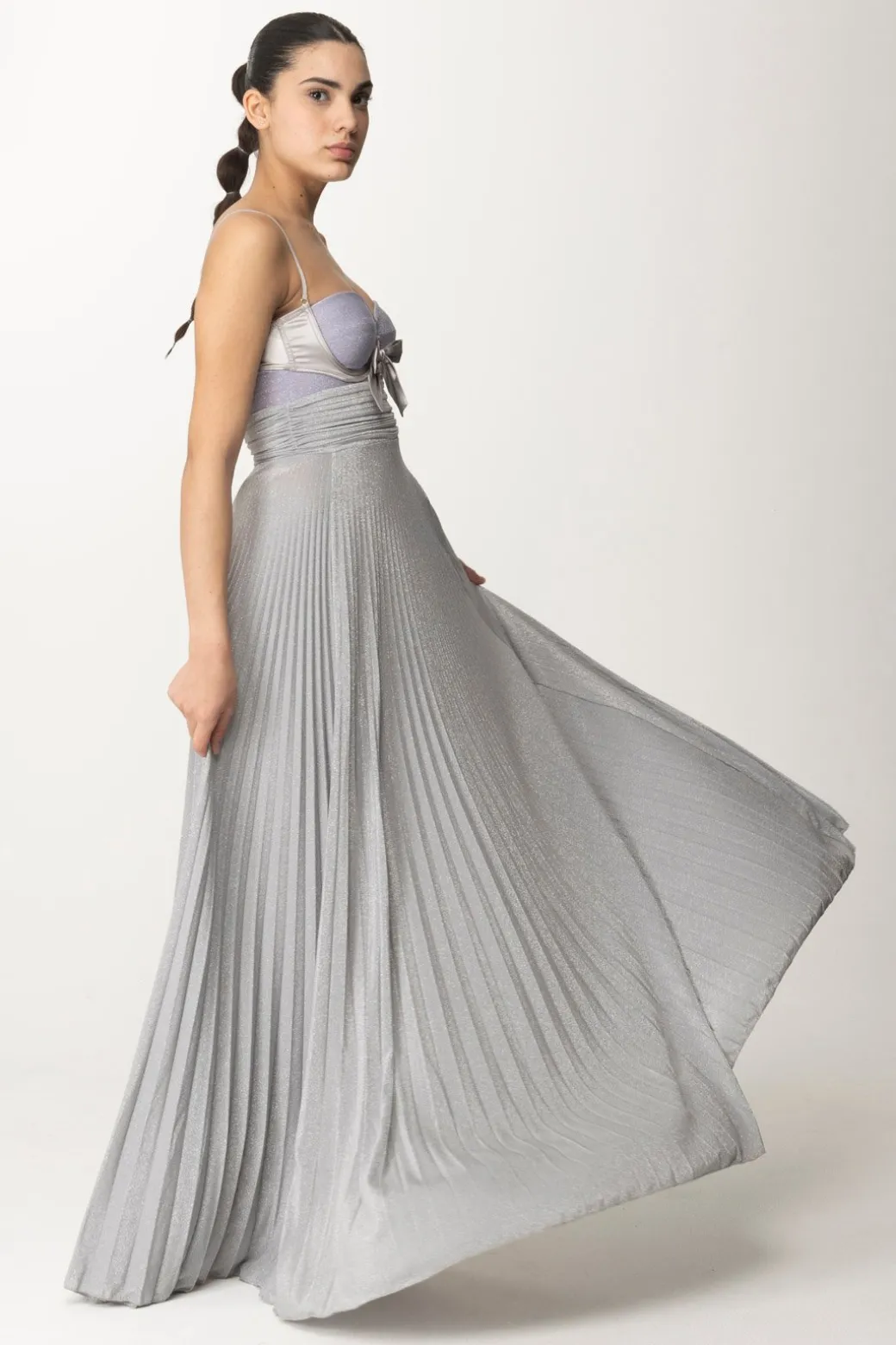 Donna Elisabetta Franchi Abito Red Carpet In Lurex
