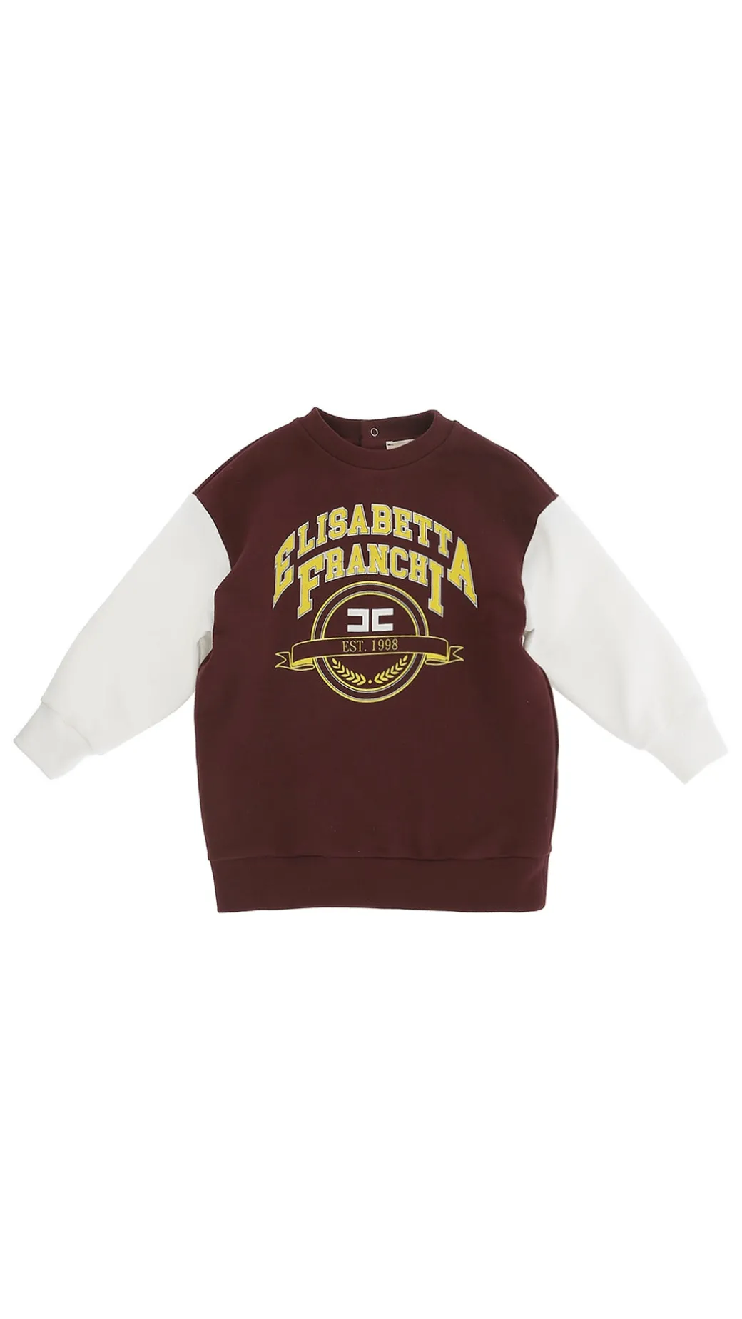Elisabetta Franchi Bambina Abito Bicolor In Felpa con Stampa Logo