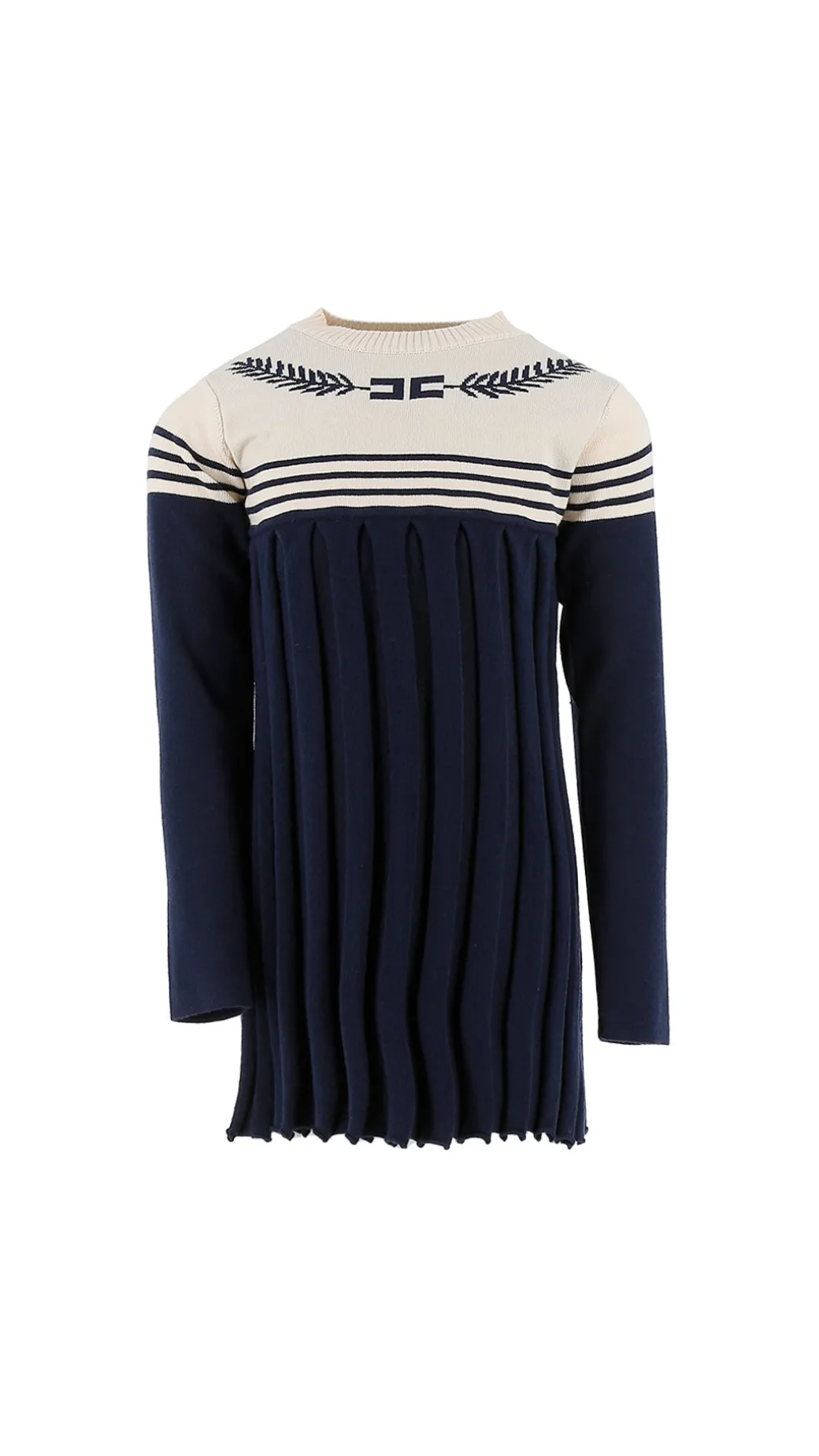 Elisabetta Franchi Bambina Abito Bicolore In Maglia Di Viscosa con Logo