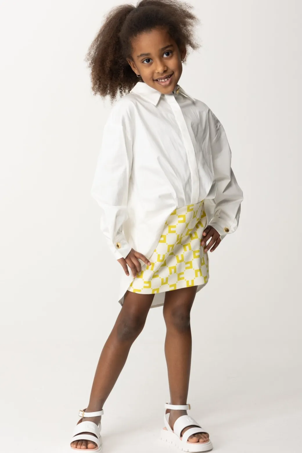 Elisabetta Franchi Bambina Abito con Camicia e Gonna