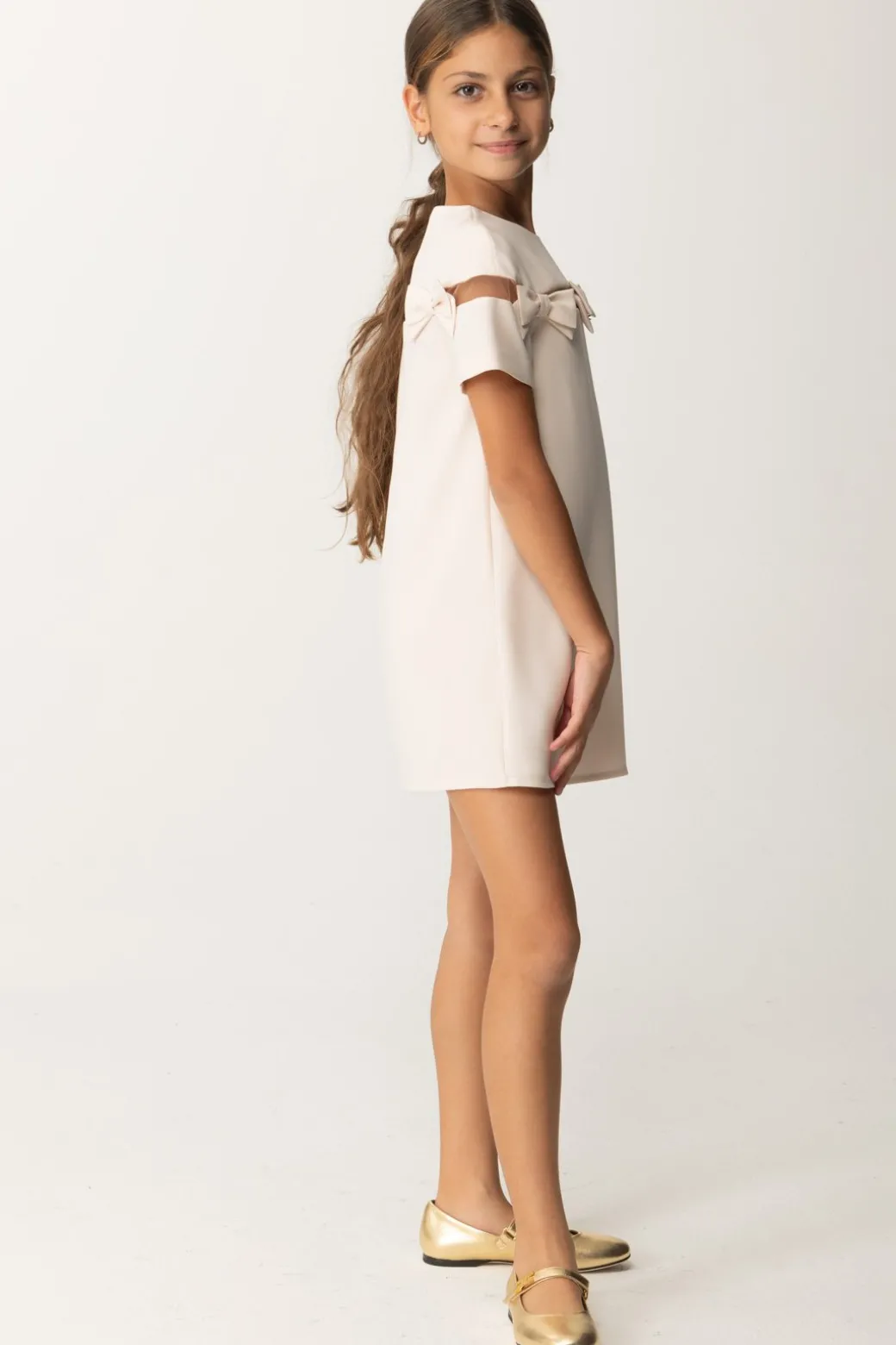 Elisabetta Franchi Bambina Abito In Crepe con Fiocchetti