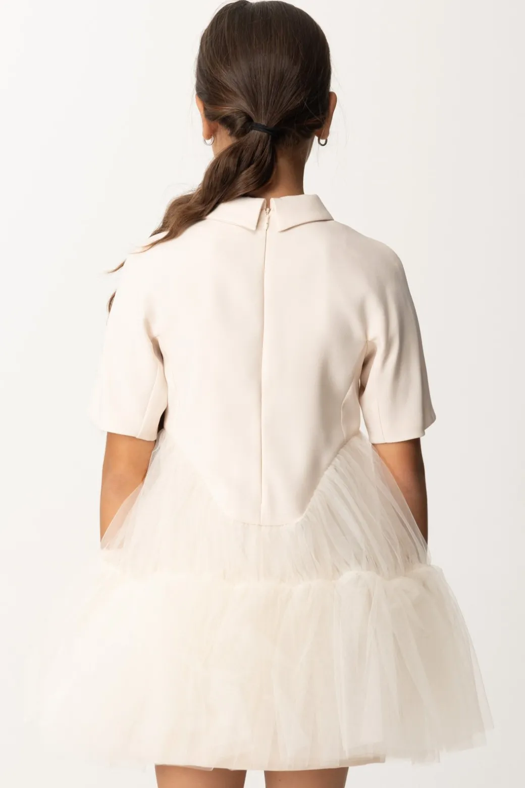 Elisabetta Franchi Bambina Abito In Crepe con Gonna In Tulle