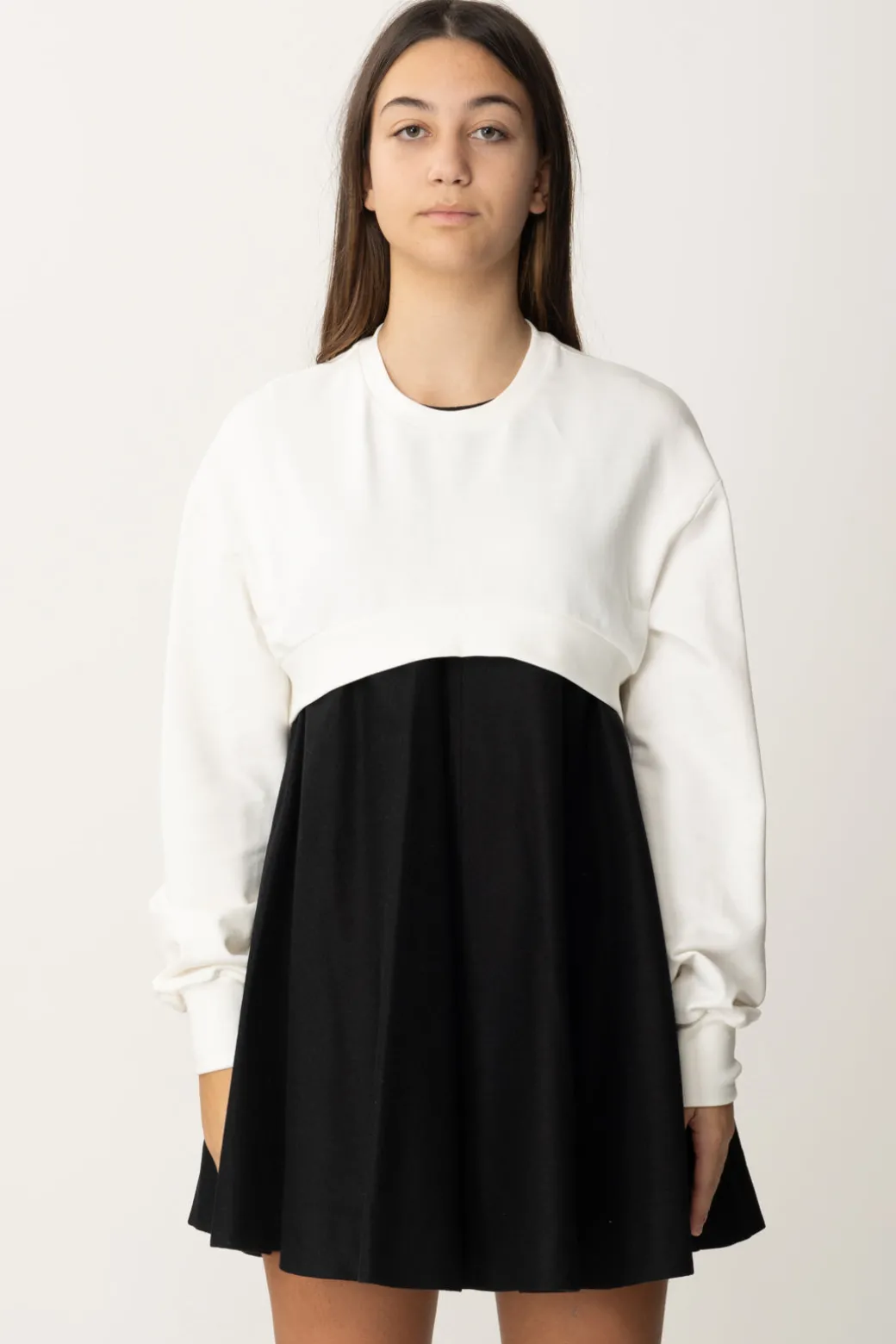 Elisabetta Franchi Bambina Abito In Lana con Felpa Crop
