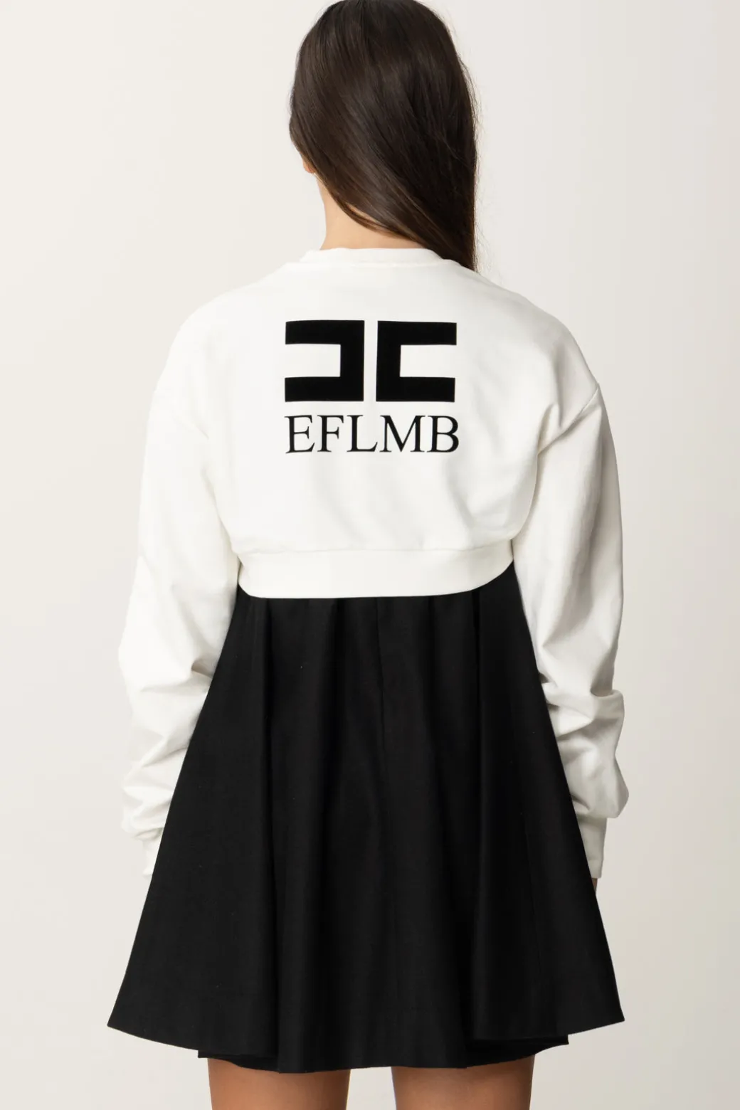 Elisabetta Franchi Bambina Abito In Lana con Felpa Crop