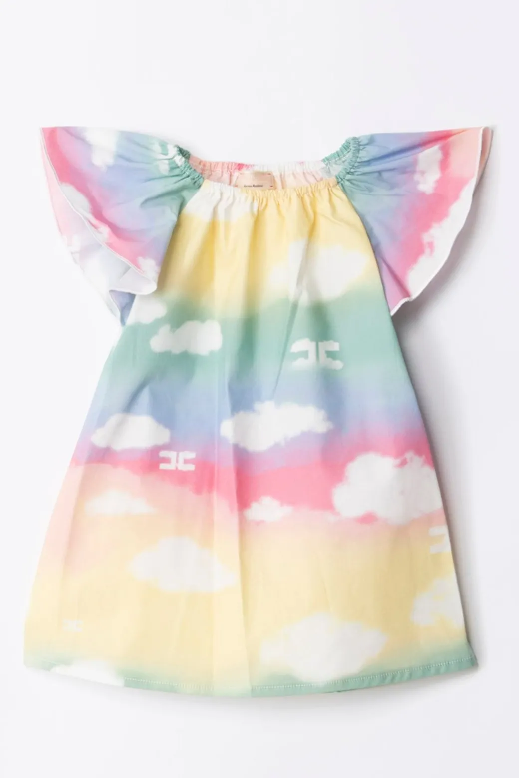Elisabetta Franchi Bambina Abito In Popeline In Stampa Clouds