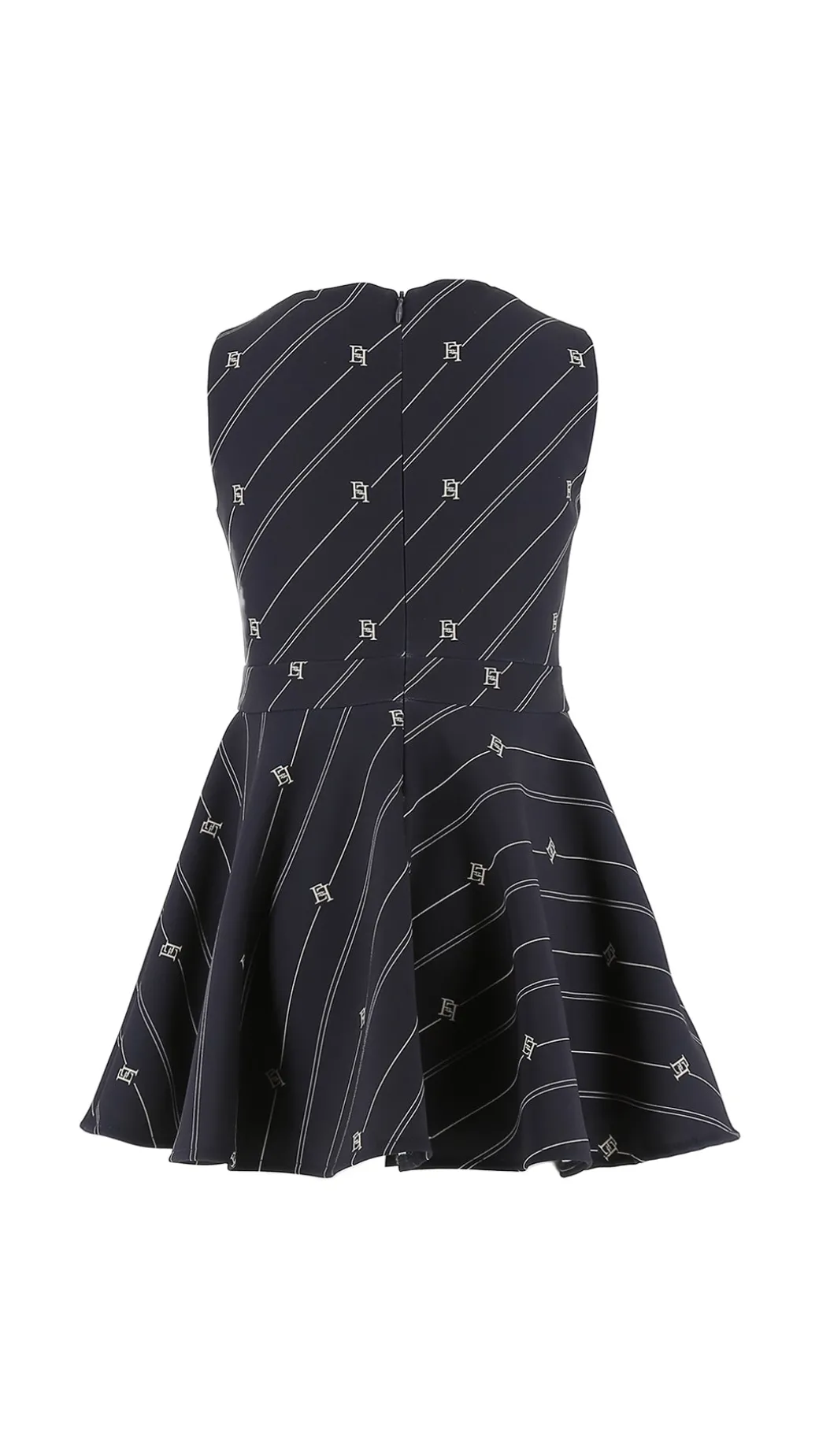 Elisabetta Franchi Bambina Abito Smanicato In Crepe con Stampa Righe