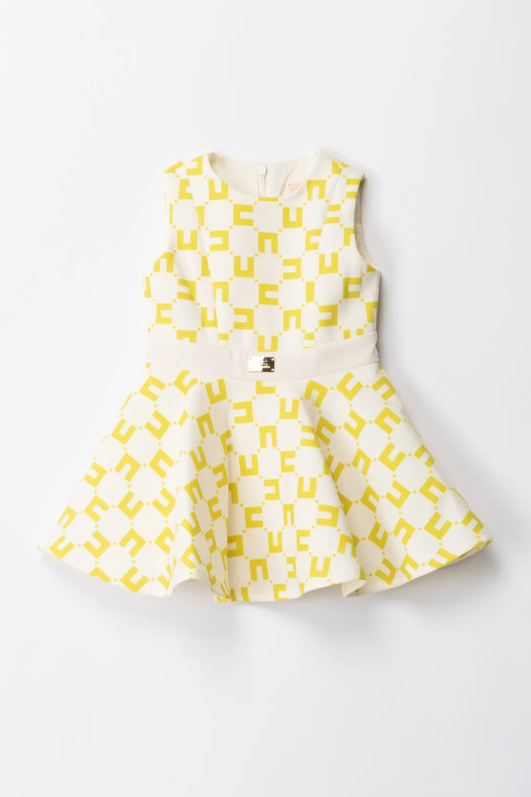 Elisabetta Franchi Bambina Abito Stampa Logo con Gonna a Ruota