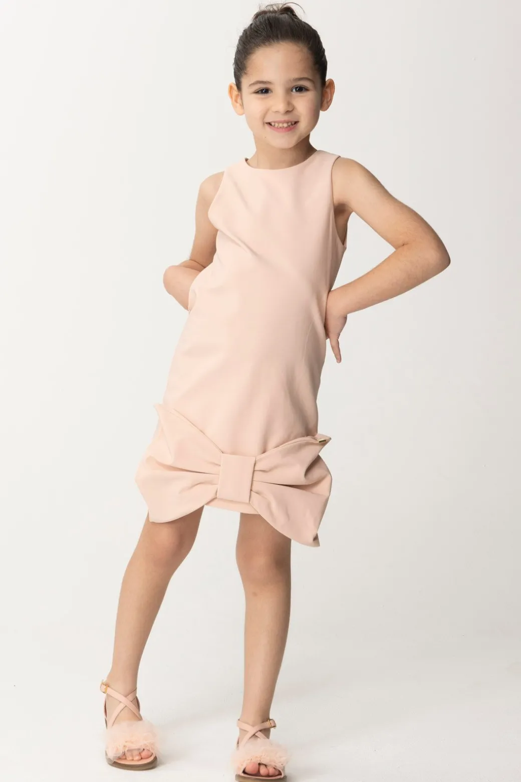Elisabetta Franchi Bambina Abito Tubino con Maxi Fiocco