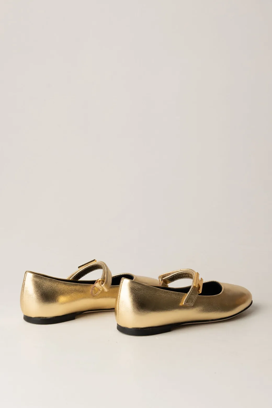 Elisabetta Franchi Bambina Ballerina Dorata con Logo In Metallo Cc