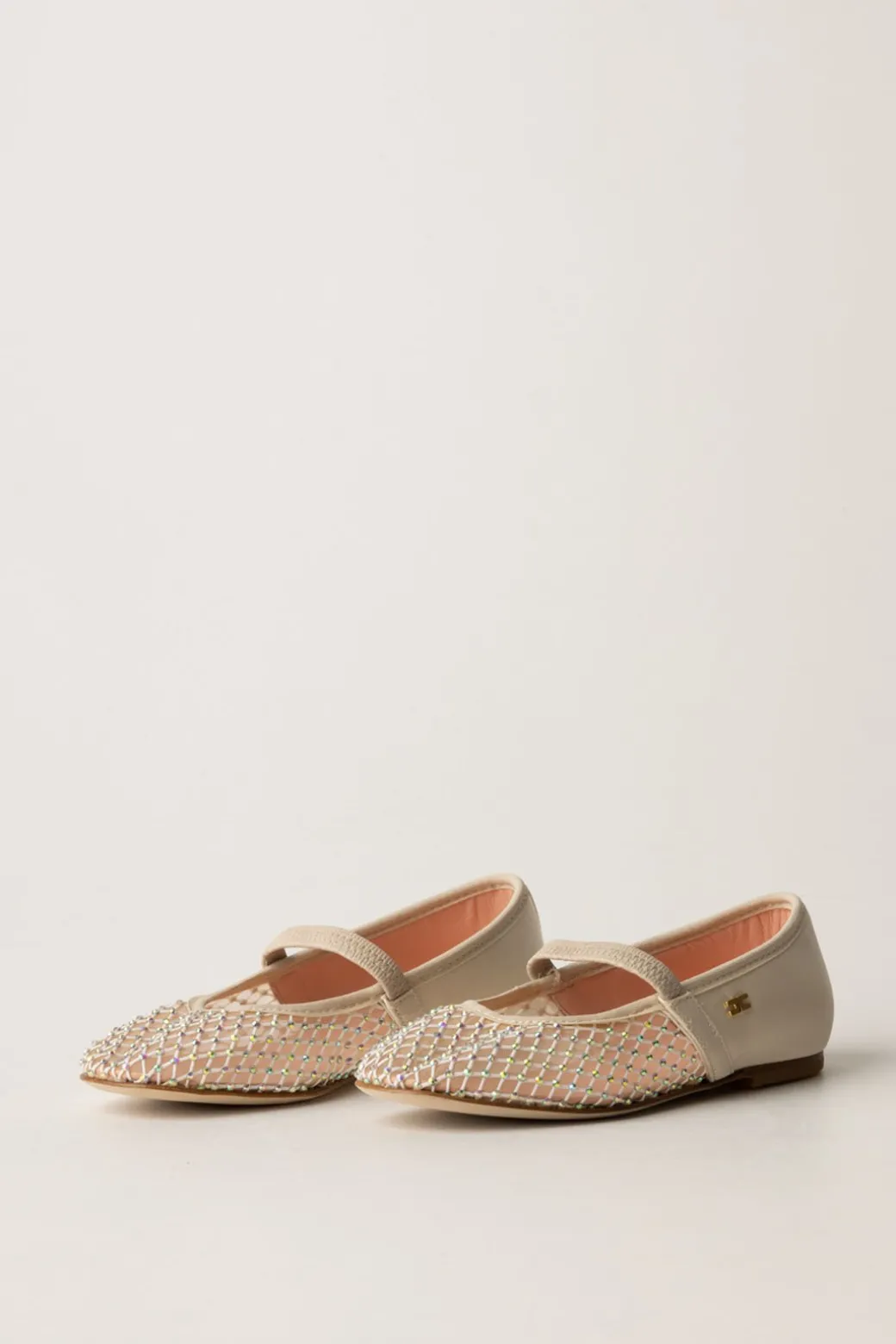 Elisabetta Franchi Bambina Ballerine a Rete con Strass