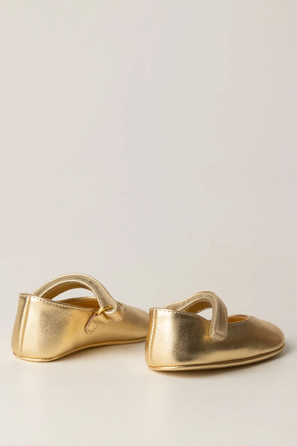 Elisabetta Franchi Bambina Ballerine Dorate con Logo Cc