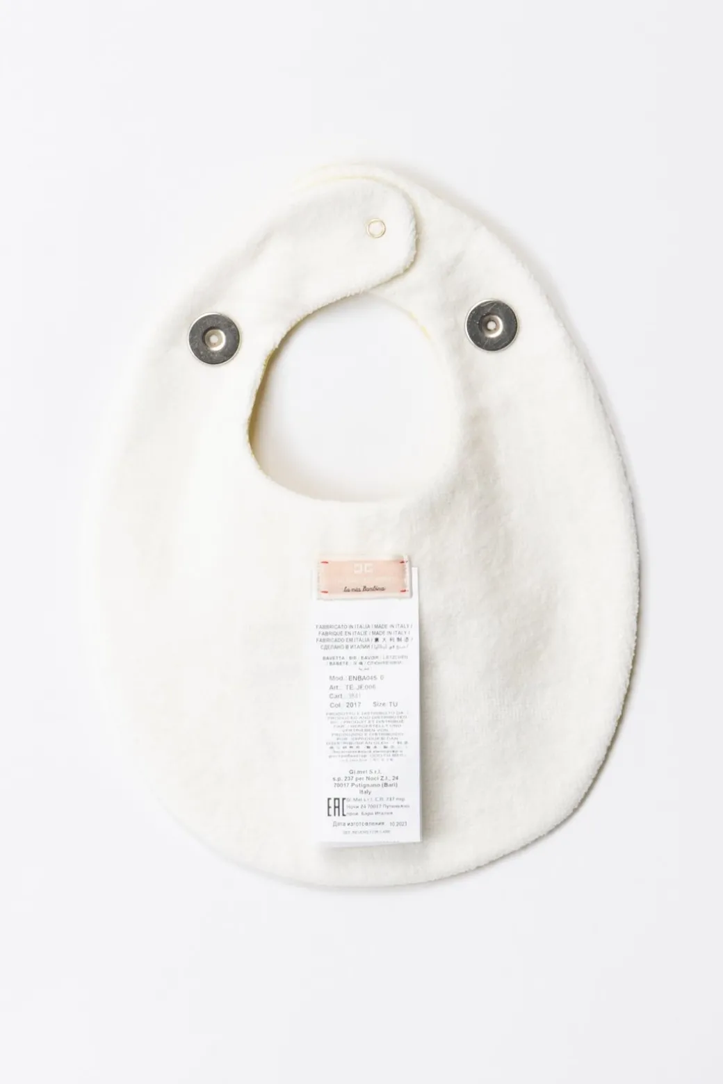 Elisabetta Franchi Bambina Bavetta con Ricamo Embossed