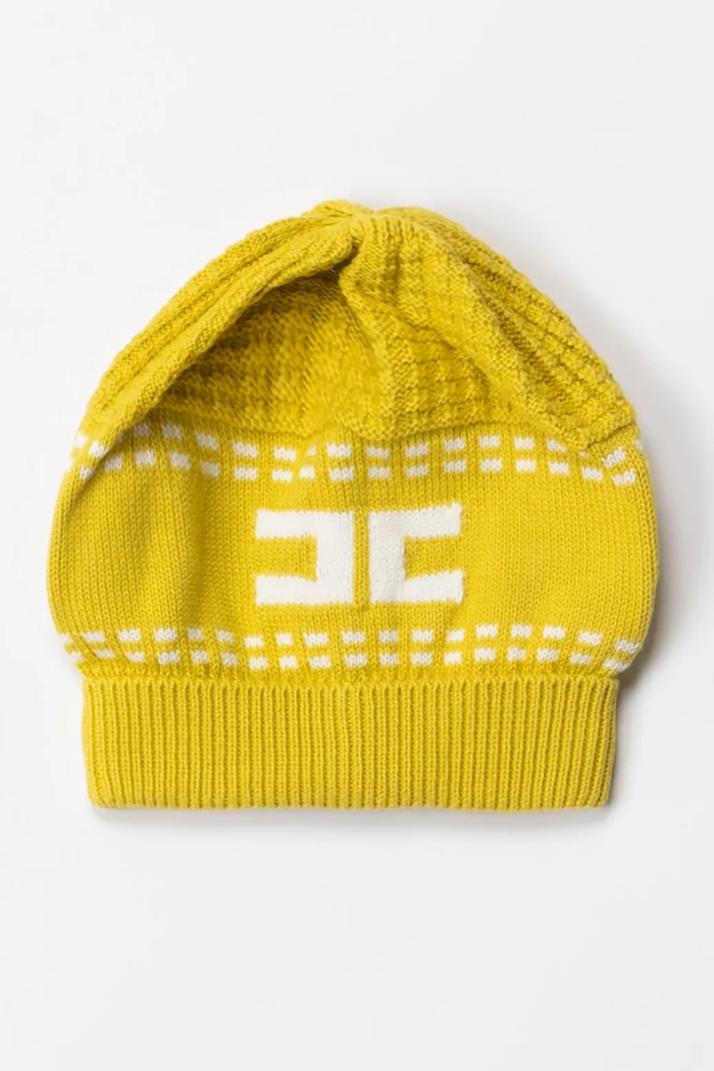 Elisabetta Franchi Bambina Berretto Tricot con Logo a Contrasto