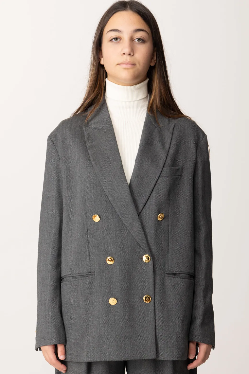Elisabetta Franchi Bambina Blazer Doppiopetto In Tela Di Lana