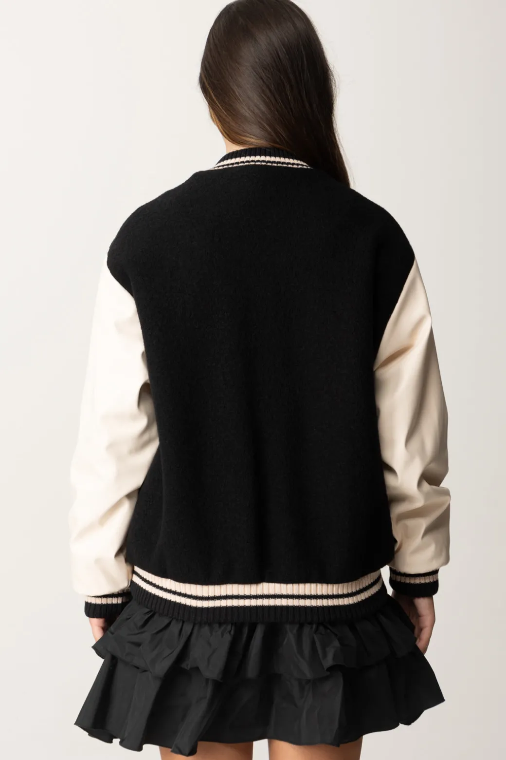 Elisabetta Franchi Bambina Bomber Bicolore con Patch 1998