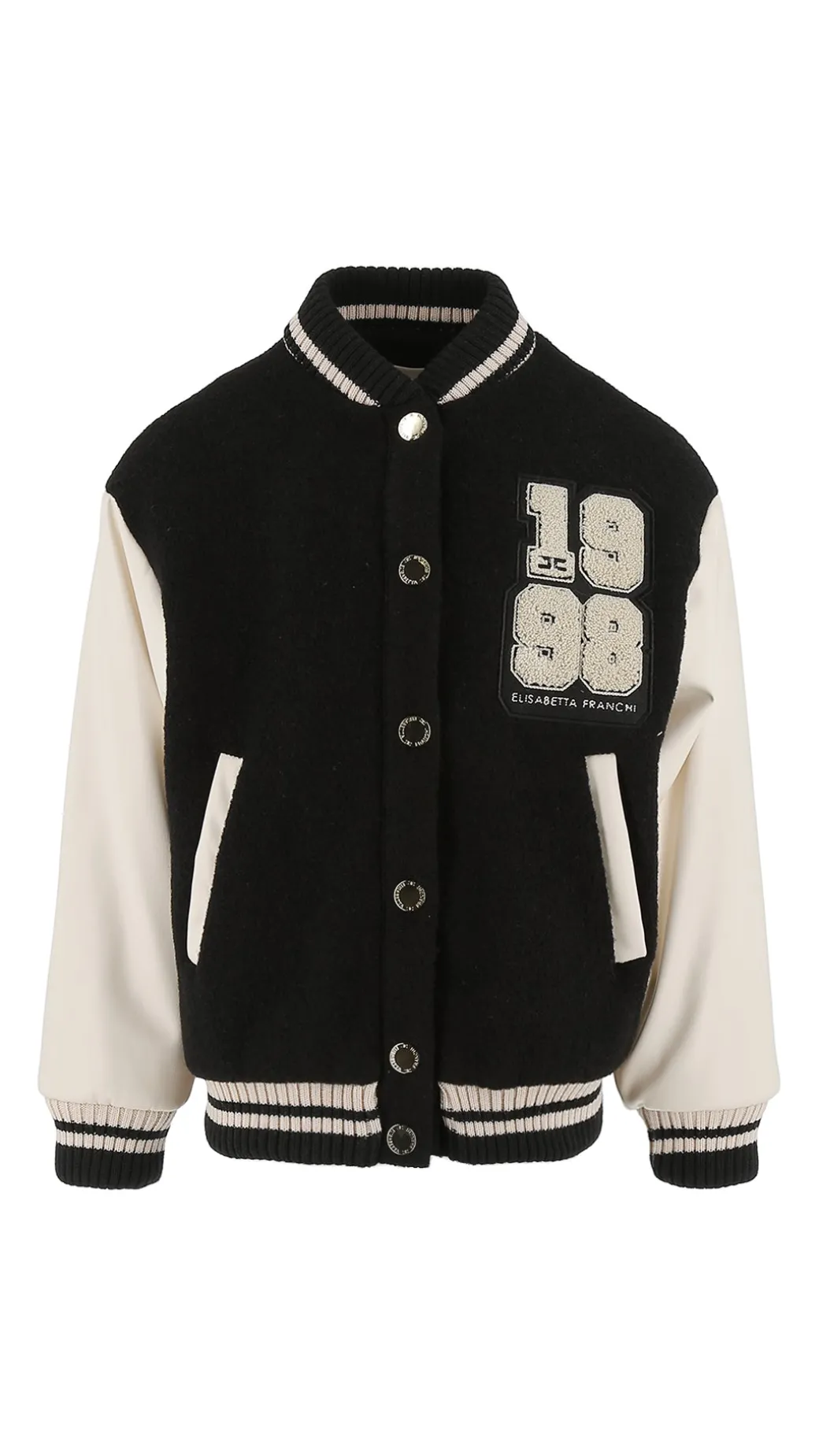 Elisabetta Franchi Bambina Bomber Bicolore con Patch 1998