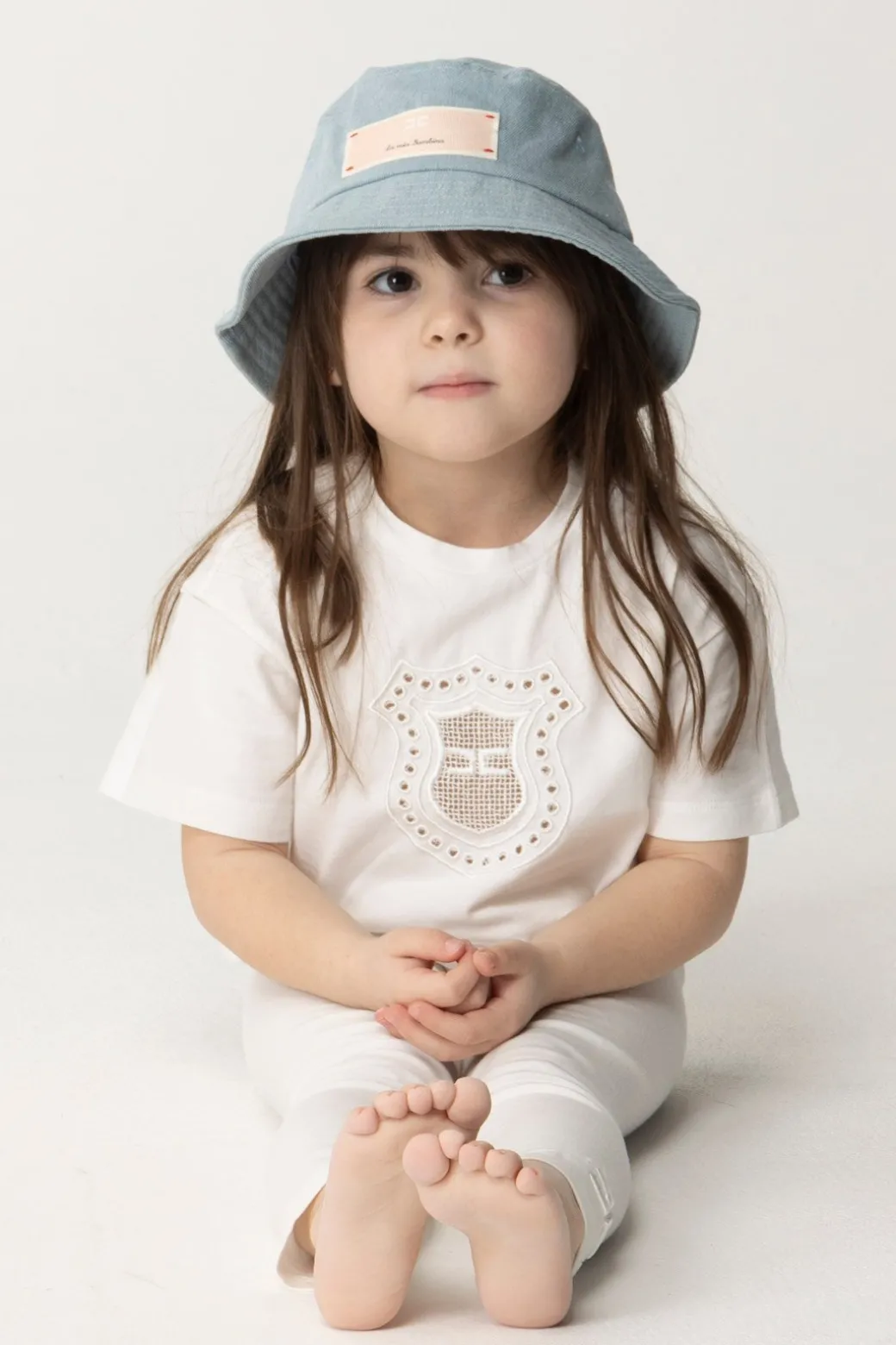 Elisabetta Franchi Bambina Cappello Alla Pescatora con Etichetta Logata