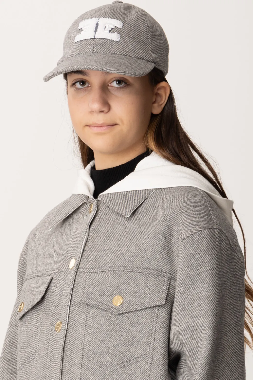 Elisabetta Franchi Bambina Cappello Da Baseball In Lana con Logo