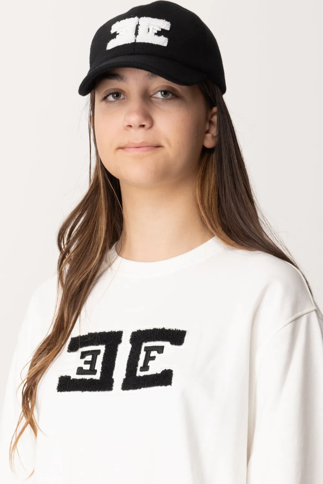 Elisabetta Franchi Bambina Cappello Da Baseball In Lana con Logo