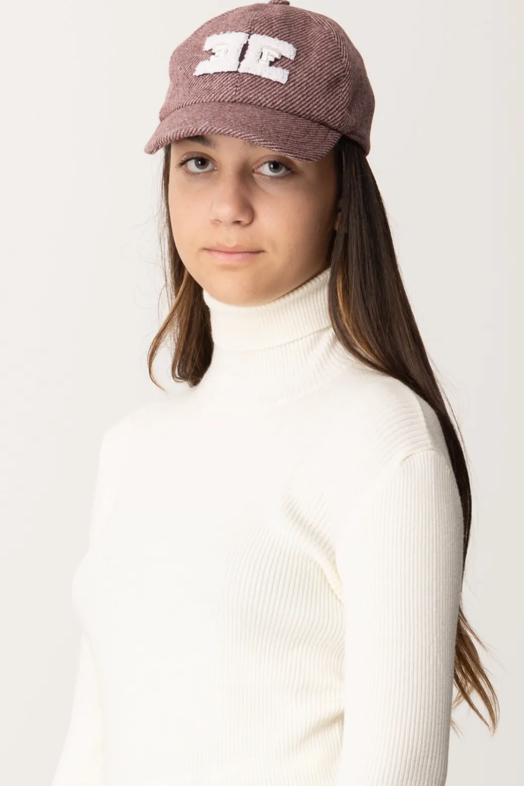 Elisabetta Franchi Bambina Cappello Da Baseball In Lana con Logo