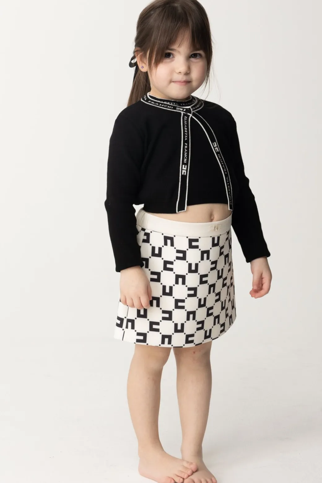Elisabetta Franchi Bambina Cardigan con Bande Logate