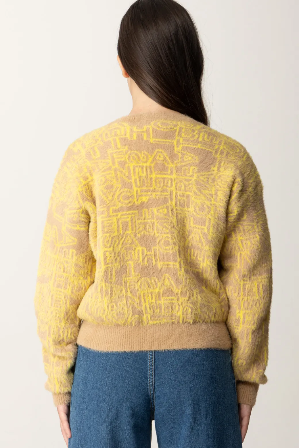 Elisabetta Franchi Bambina Cardigan Corto con Logo Lettering