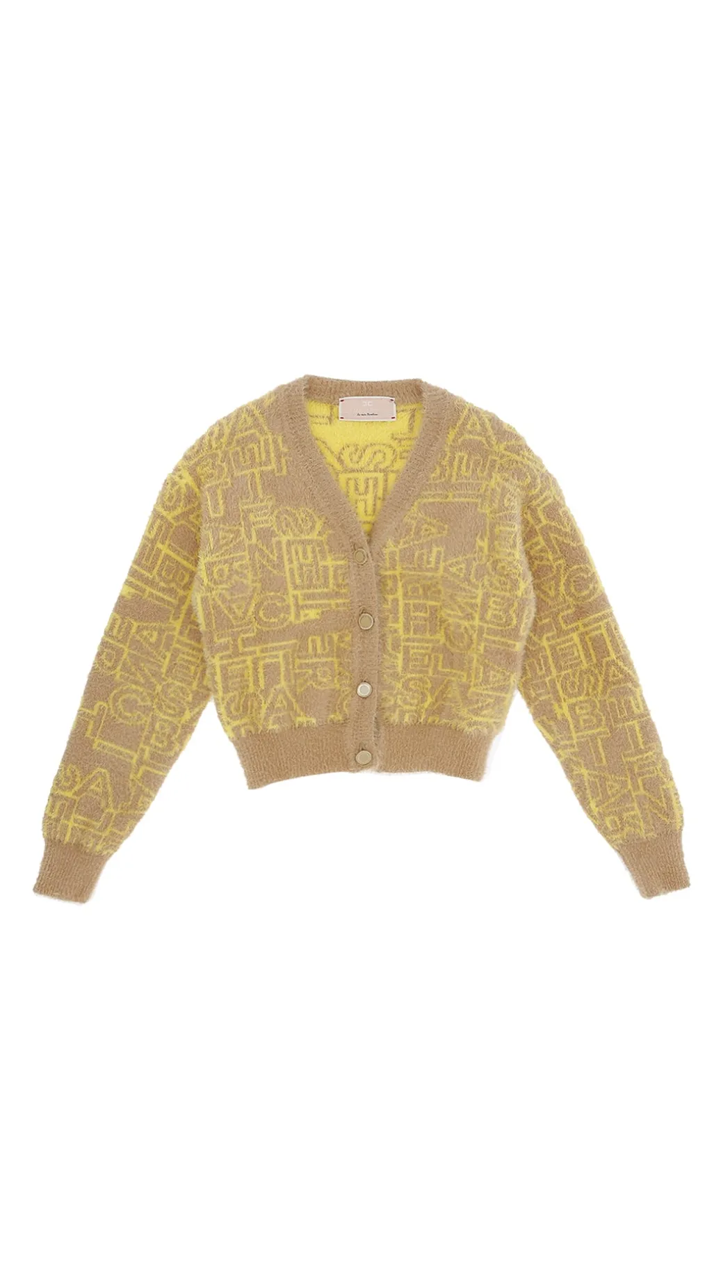 Elisabetta Franchi Bambina Cardigan Corto con Logo Lettering